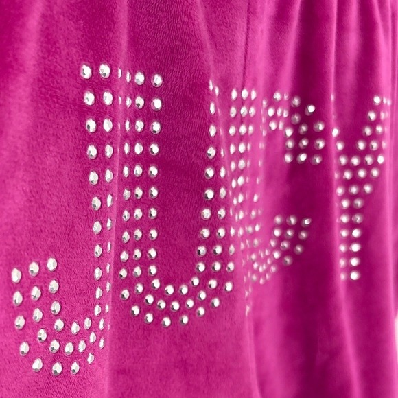 Juicy Couture M Velour Boy Shorts Boxers Hot Pink Rhinestone Logo Y2K Style - Picture 3 of 6